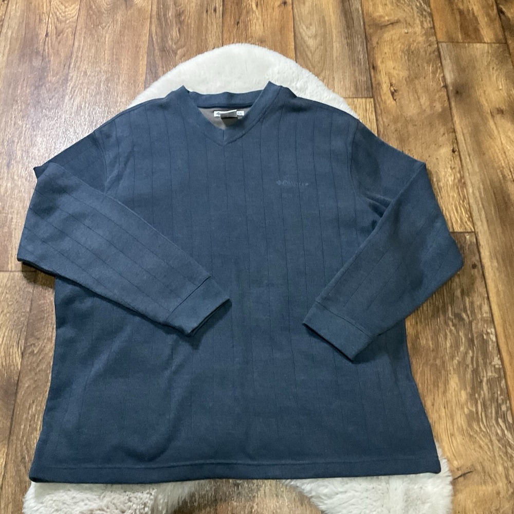 Columbia‎ Sweater Men's V Neck Size XL Dusty Blue Knit